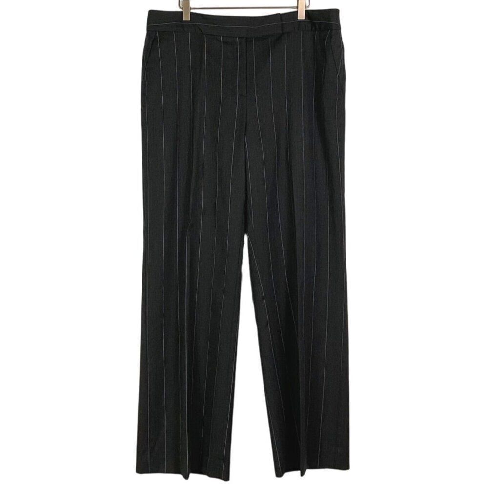 LOFT "Ann" Pinstripe Dress Pants Size 16 Charcoal gray with light purple stripes